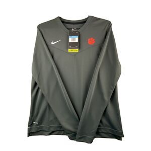 NWT Nike Clemson Tigers Gray Orange DriFIT Long Sleeve Football Shirt Medium